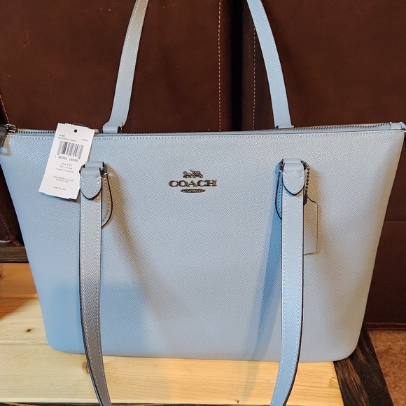 Coach NWT Gallery Tote Color is Gunmetal/Cornflower - Picture 7 of 11